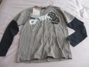 QUICKSILVER NEW WITH TAGS BOYS AGE 12 LONG SLEEVE T-SHIRT / TOP grey&black - Picture 1 of 6