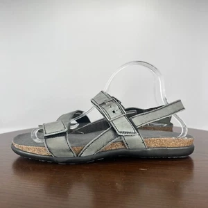 Naot Norah Sandals Womens 41 / 10 Gray Leather Comfort Double Strap Wedge Cork - Picture 1 of 19