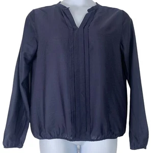 Blusa Rich Royal 40 Mezcla de Seda Manga Larga Cuello en V Camisa Elástica Inferior Talla 10 - Imagen 1 de 5
