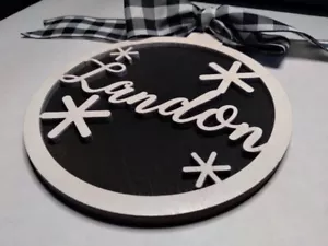 Custom Wooden Christmas Ornament - Buffalo Check Design - Picture 1 of 2