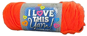 HOBBY LOBBY I LOVE THIS YARN NEON ORANGE - NEW - THINK HALLOWEEN - DESTASHING - Picture 1 of 2