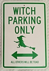 Halloween Hexen Parkschild 2-seitig GANZJÄHRIG NUTZBAR FÜR GARANTIERTEN PARKPLATZ! - Bild 1 von 2