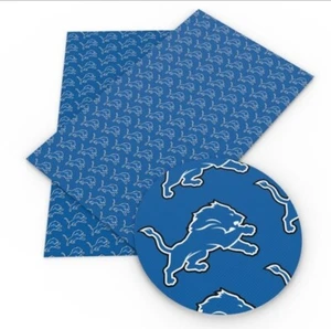 Lions FAUX LEATHER SHEET 8" x 12" 1072397 Detroit Football SMOOTH TEXTURE - Picture 1 of 1