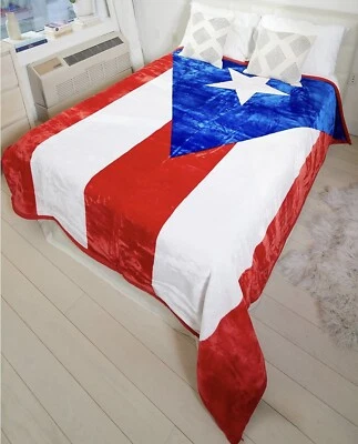 Hiyoko PUERTO RICO Flag Blanket Throw Comforter Cover Blanket Queen 75”x90” NEW - Image 1 of 4