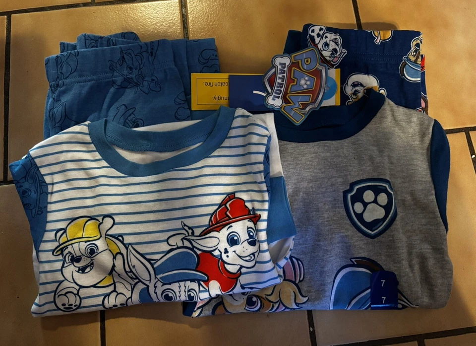 Juego de pijama de algodón de 4 piezas Nickelodeon Paw Patrol para niños talla 7 NUEVO Foto 1 de 1