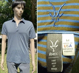 IBEX 100% fine merino wool polo shirt lightweight quick dry odor resistant men M - Picture 1 of 11