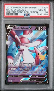 Dark Sylveon V 134 Celebrations Collection Pokemon Swsh Black Star Promo PSA 10 - Picture 1 of 2