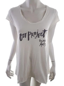 Odd molly Size S White Tunic Blouse Cotton Short Sleeve Logo - Picture 1 of 5
