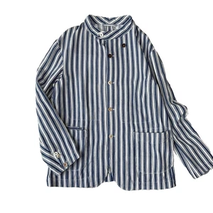 45R 45rpm Stand Collar Jacket, Striped, Size 5, Men's - Picture 1 of 10