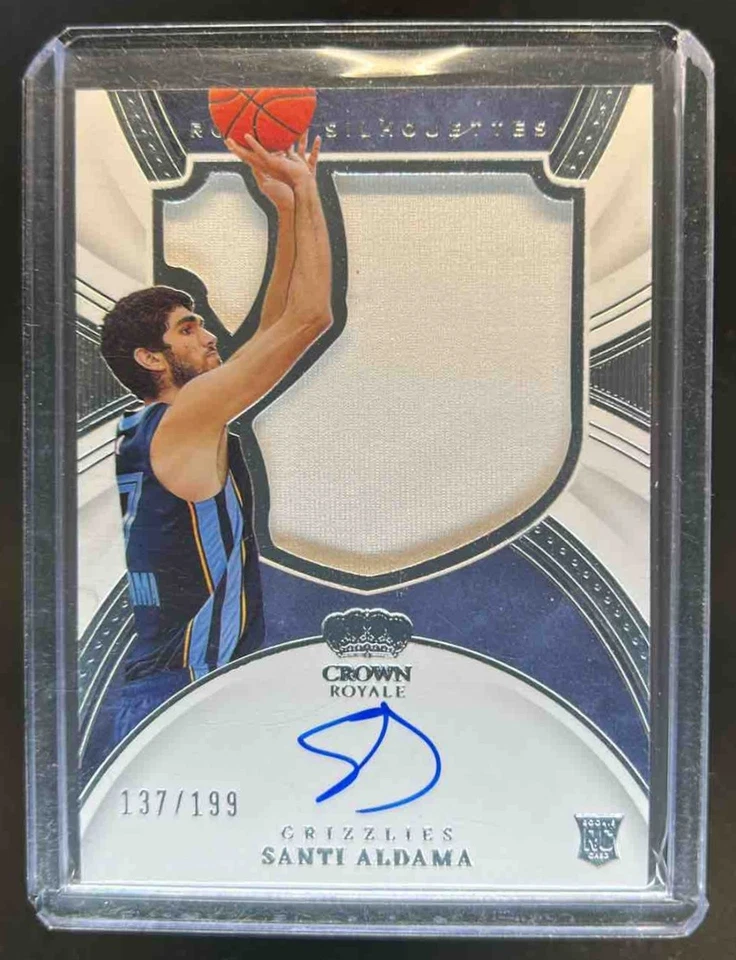 2021-22 Panini Crown Royale Santi Aldama RC Silhouette Jersey Auto #137/199 - Image 1 of 2