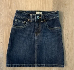 LL Bean Girl’s Size 5-6 Dark Wash Denim Skirt With Adjustable Waistband - Picture 1 of 6