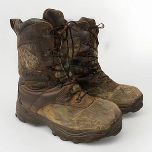 Mens Rocky 1000g Thinsulate Insulated Waterprf Leather/Camo Hunting Boots Sz 9M - Picture 1 of 22