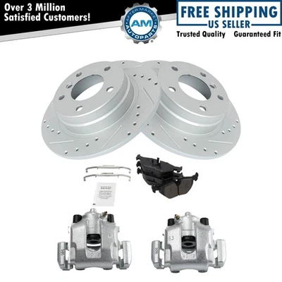 Pinzas de freno traseras pastillas de cerámica y rotores perforados para BMW 328i 1998 Foto 1 de 4