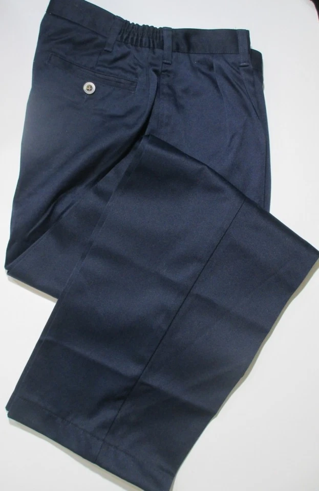 LANDS END Azul Marino Uniforme Escolar Plisado Pantalones Niños 20 Delgado ENTREPIERNA 29" NUEVO Foto 1 de 2