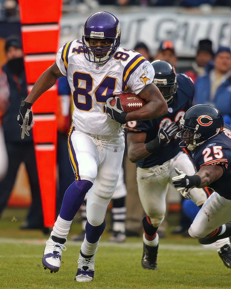 Impresión fotográfica brillante Randy Moss #84 Minnesota Vikings NFL 8"X10" 22 Foto 1 de 1