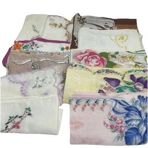 Konvolut 11 Vintage Damen Deko Taschentücher / Taschentücher Mid Century Floral - Bild 1 von 8