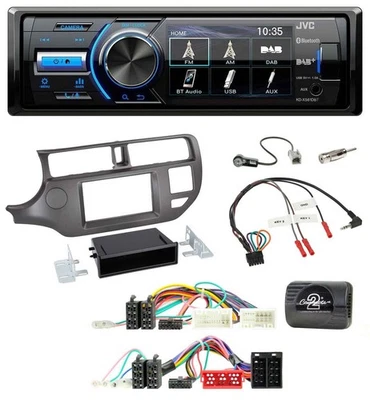JVC Bluetooth Lenkrad USB DAB Autoradio für Kia Rio UB 2011-2015 anthrazit - Bild 1 von 4