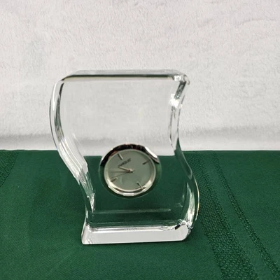Marquis Crystal Desk Clock Modern Wave Home Office Decor (just need battery) - Image 1 of 4