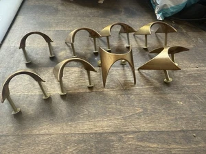 8 Original Broyhill Brasilia Dresser Drawer Pulls With Hardware - Picture 1 of 2
