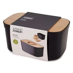 Joseph Joseph Bread Bin with Bamboo Wood Cutting Board Lid Black - Picture 1 of 5