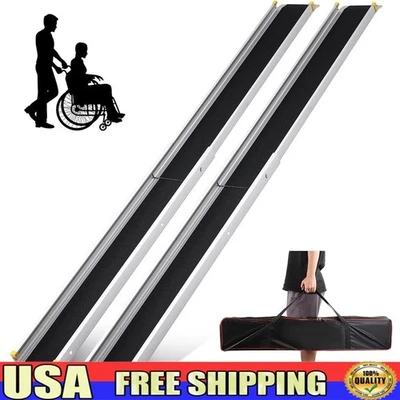Rampa ajustável leve para cadeira de rodas antiderrapante portátil alumínio multiuso - Imagem 1 de 4