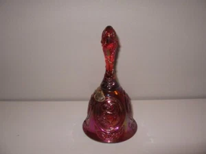 Fenton Ruby Carnival Glass Bell 'Mother & Child' Embossed 7" VGC - Picture 1 of 4