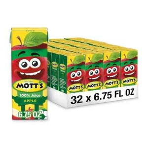 Mott's 100% Original Apple Juice, 6.75 Fl Oz Boxes, 32 Count 4 Packs Of 8, 2 Of - Picture 1 of 4