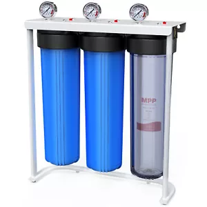 Sistema di filtrazione acqua per tutta la casa 3 stadi per cartuccia di filtrazione 4,5"x20" porta 1" - Foto 1 di 24