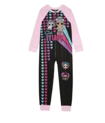 NUEVO CON ETIQUETAS 1-Pieza Niñas 6-6X LOL Sorpresa Muñeca Unión Traje Pijama Cálido Cremallera Dormir Foto 1 de 4