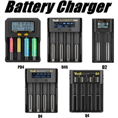 LCD Akku Ladegerät Für 1-4 AA/AAA NiMH Batterieladegerät USB Wiederaufladbare DE - Bild 1 von 4