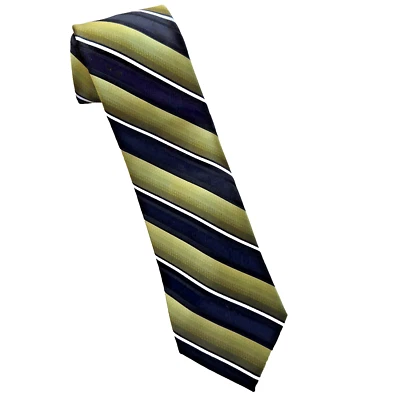 Corbata tejida de seda a rayas Croft Barrow regimiento verde salvia y negro 57x3,5 Foto 1 de 4