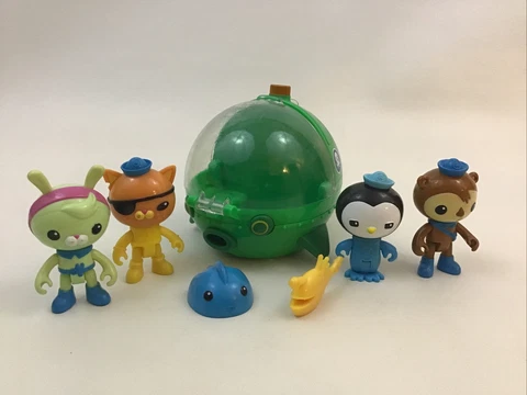 Octonauts Gup E Green Submarine Vehicle With Peso + Extra Figures Fisher Price Cover