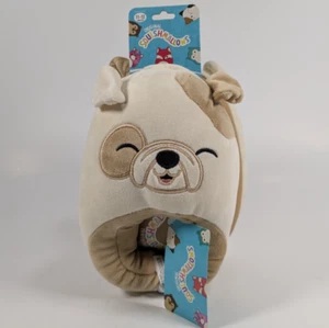 Original Squishmallows Brock The Bulldog Dog Slippers Size 11-12 New w/ Tag - Picture 1 of 5
