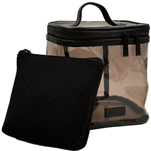 Vito & Joe Damen Kosmetiktasche Set Schminktasche Make Up Transparent Schwarz - Bild 1 von 3