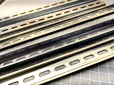 DIN Rail Slotted Steel RoHS 12 24 36 Inches Long 35mm 7.5 15mm TS35 Deep Shallow - Image 1 of 4