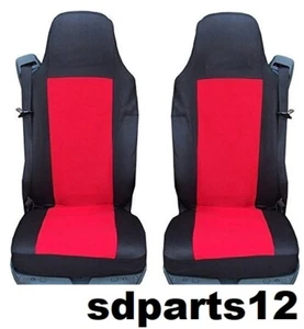 2 X Coprisedili Rosso e Nero Fatti Su Misura Per Daf Xf95 Xf105 Lf Cf Xf 105 - Foto 1 di 1