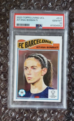Aitana Bonmati PSA 10 soccer 2023 Topps Living UCC #512 GEM MINT Barcelona Spain - Image 1 of 2