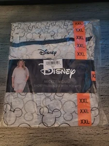 Disney Mickey Mouse Short Pajama Set Gray Short Sleeve Set NWT - Picture 1 of 2