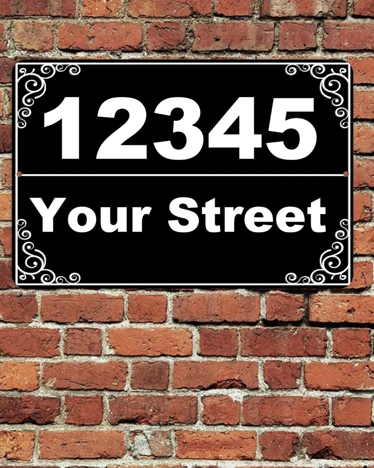 Custom Personalized Home Address Sign Aluminum 8" x 12" House Plaque Entryway - Image 1 of 1