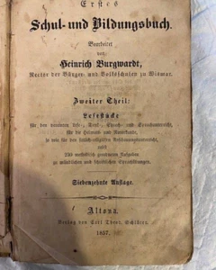 Historic German Language Book-"Schul-und Bildungsbuch" Heinrich Burgwardt - Picture 1 of 4