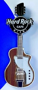 2018 HARD ROCK CAFE MIAMI MAGNET 3D RETRO WOODGRAIN GUITAR - Bild 1 von 2
