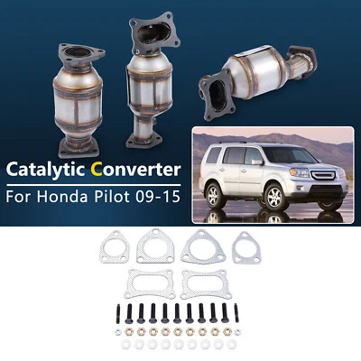 3PCS Complete Catalytic Converter for HONDA PILOT 3.5L 09-2015 45131+45132+16447 Foto 1 de 4