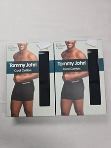 4 Pairs Tommy John Cool Cotton Boxer Briefs Black Size XL Xlarge NWT 2 Packs - Picture 1 of 4