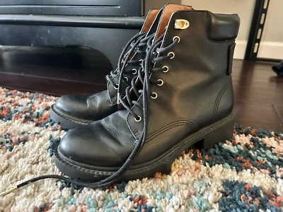 Coach Lorimer Leather Boots-Black, Size-US 7 - Image 1 of 4