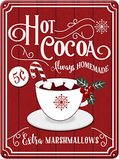 Christmas Decor Signs Farmhouse Decorative Red Hot Cocoa Vintage Wall Decoration