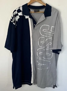 Men's V8 SUPERCARS Polo Top Shirt Size 5XL Blue Grey Silver Motor Sport Race - Picture 1 of 8
