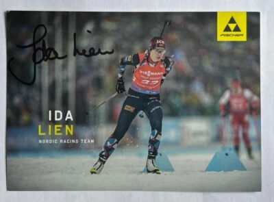 orig. Autogrammkarte Biathlon Ida Lien - Bild 1 von 2