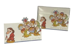 Vintage Disney 7 Dwarf Birthday Invitation 6” X 8” Lot Of - 12 Envelope Rare - Picture 1 of 4