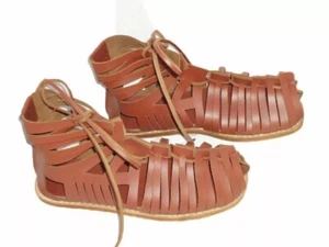 Medieval Roman Gladiator Leather Sandal for Mens Brown Reenactment Party Sandal - Picture 1 of 6