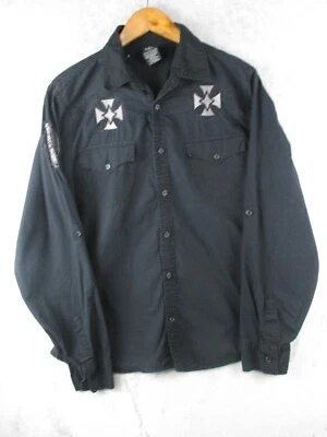 Camisa MMA Elite Hombre Talla L Abotonada Negra Bordada Manga Larga Foto 1 de 4